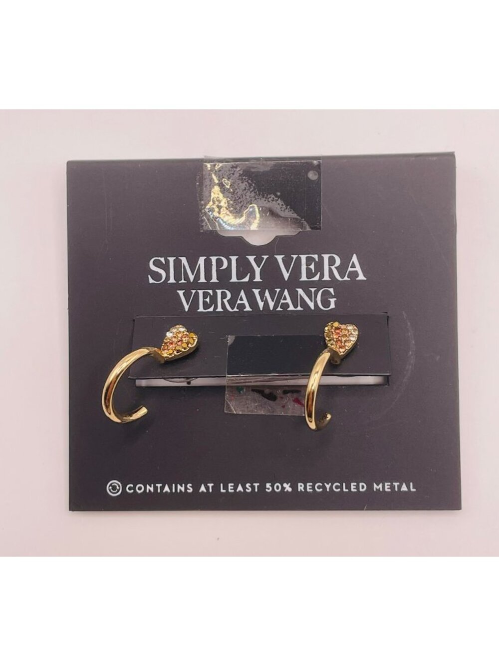 Simply Vera - Vera Wang Gold Heart Hoop Earrings -20B